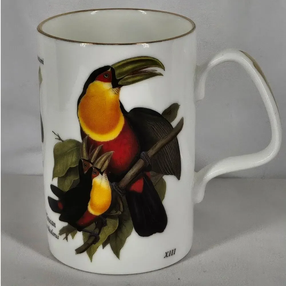 STAFFORDSHIRE VINTAGE TABLEWARE MUG – XVI, XX, XIII PARROTS & PARAKEETS SERIES